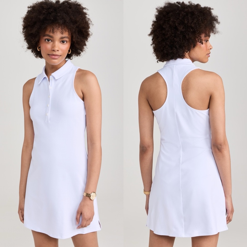 Alo Yoga Charmed White Collared Tennis Dress M